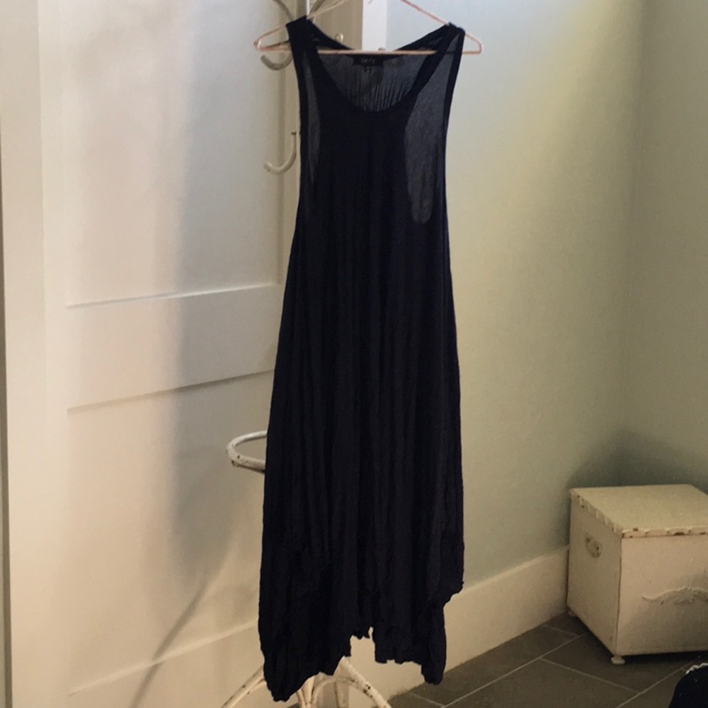Navy blue handkerchief hem tank dress